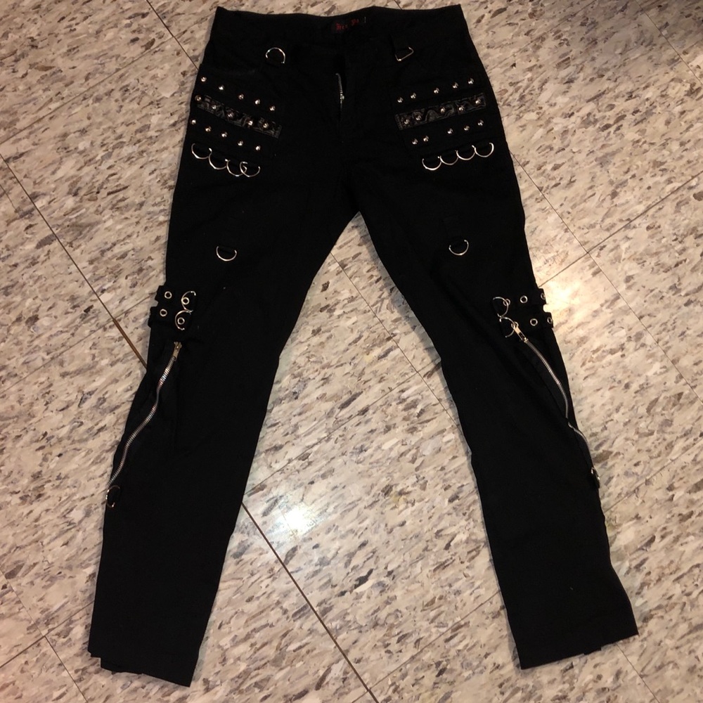 Goth bondage skinny jeans like Tripp